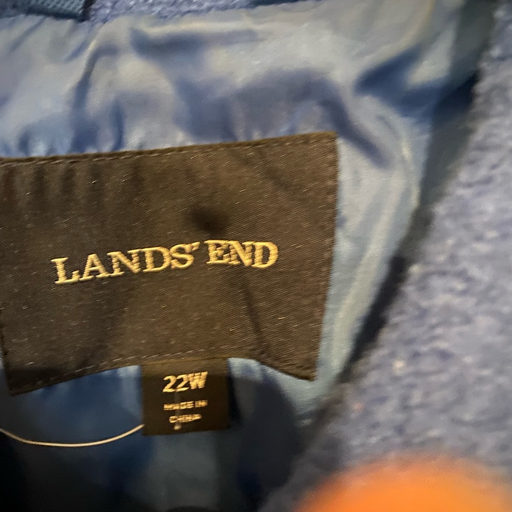 Lands’ End Wool Blend Coat Blue Mid-Length Button Front - Picture 3 of 5